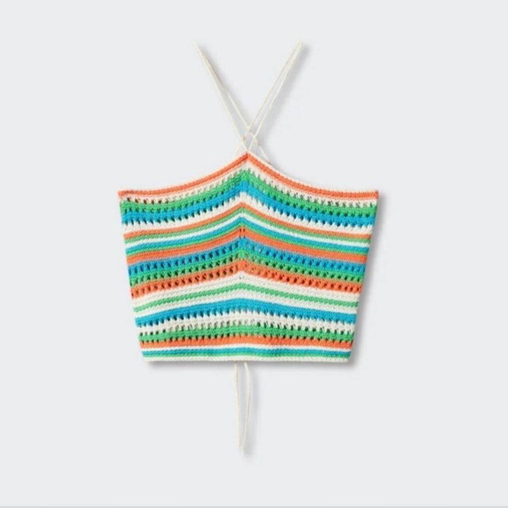 Mango Multicolor Striped Knit Top